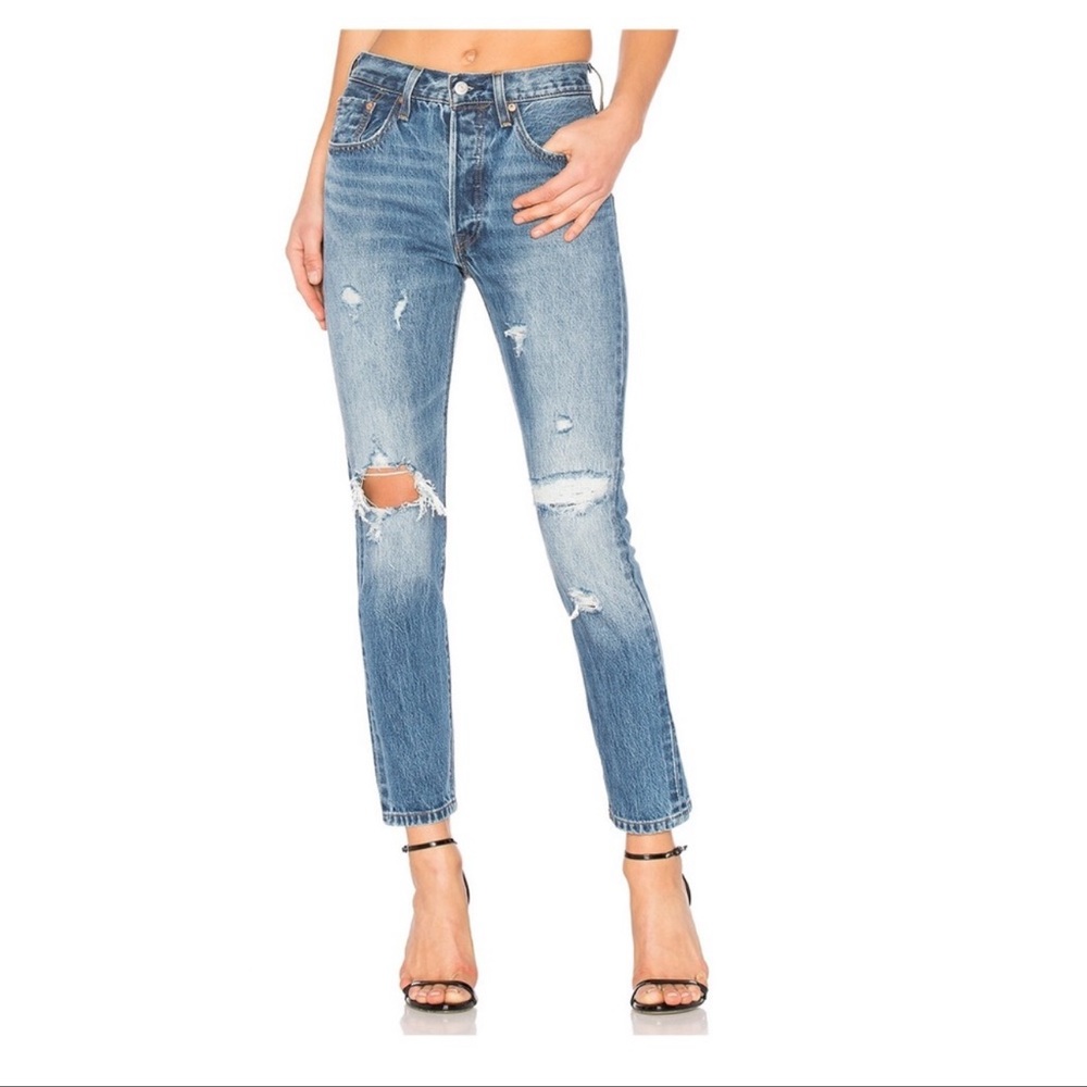 Levis 501 Skinny Jeans Pacific Ocean Blue